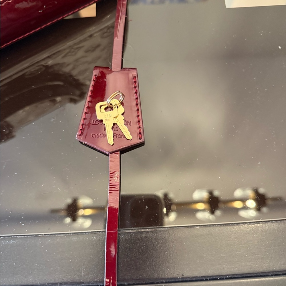 Elegant Burgundy Monogram Satchel - Picture 7 of 15